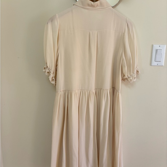 Chloe Cream Midi Dress with Button Accents - Picture 2 of 6